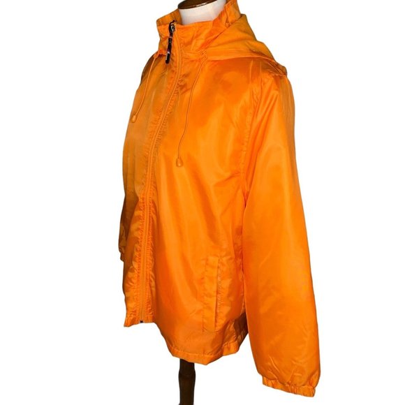 i5 Apparel Full Zip Windbreaker Fleece Lined Jacket Size Large Orange - Picture 4 of 8